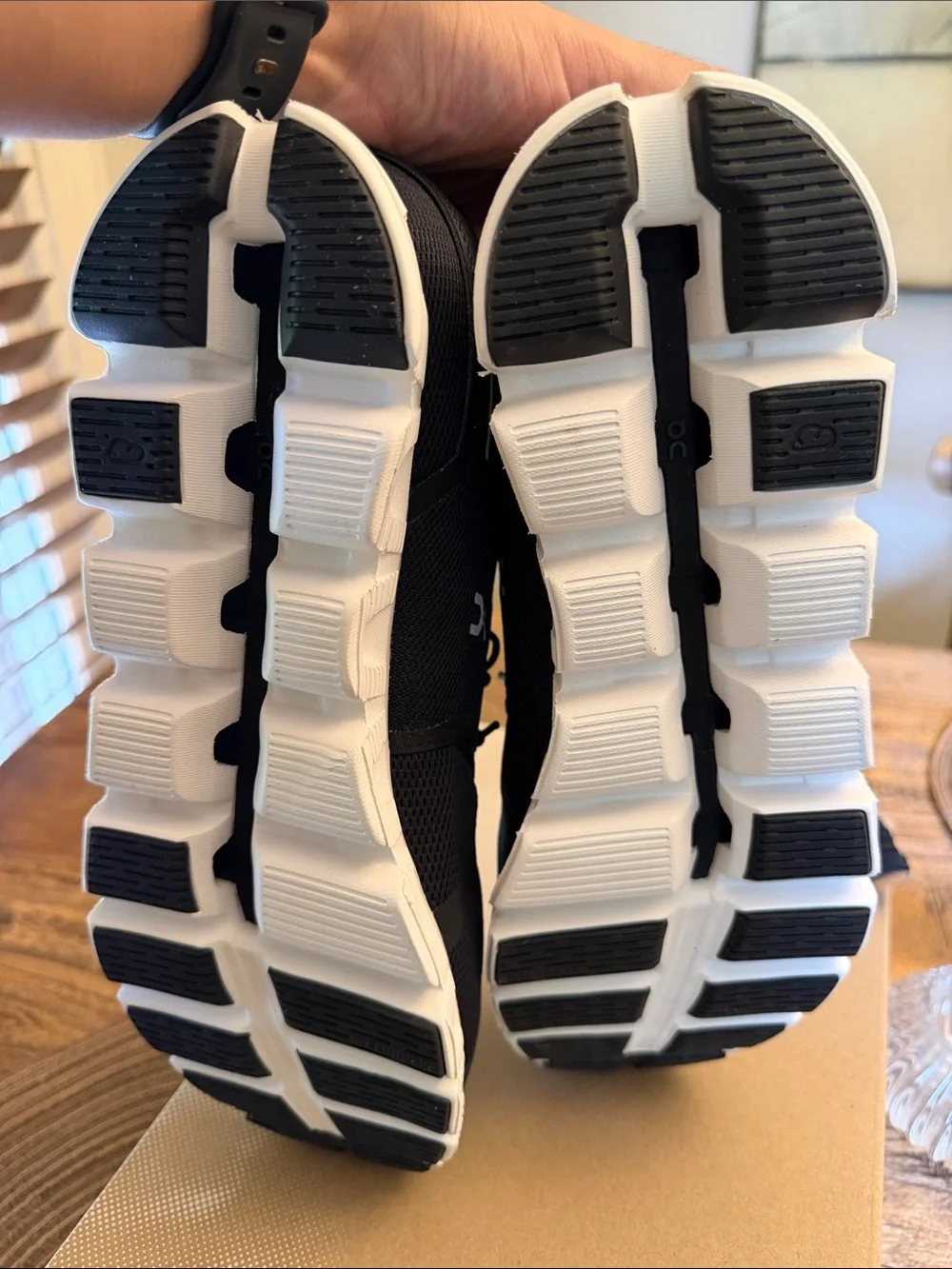 On Running Black and White Men's Athletic Sneakers - Picture 3 of 3